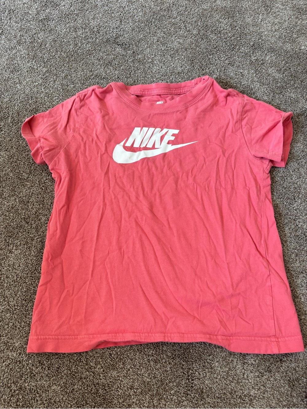 Nike Kids Coral Pink Logo Tee